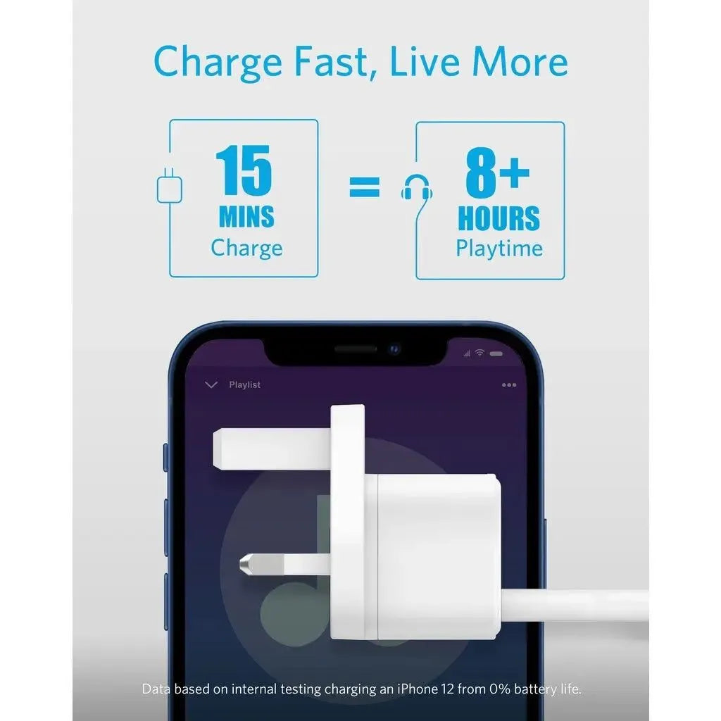 شاحن حائط PowerPort III PD USB-C بقوة 20 واط من Anker | أبيض شاحن حائط PowerPort III PD USB-C بقوة 20 واط من Anker | أبيض